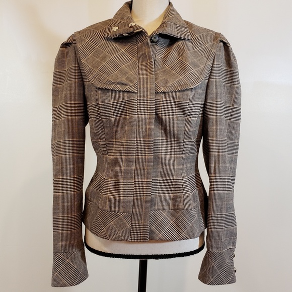Tracy Reese Jackets & Blazers - Tracy Reese New York Plaid Cropped Blazer Brown 10